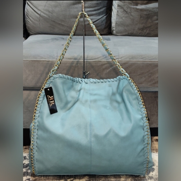 NWT Magid Rebecca & Rifka Baby Blue Leather Hobo Bag - Picture 9 of 13